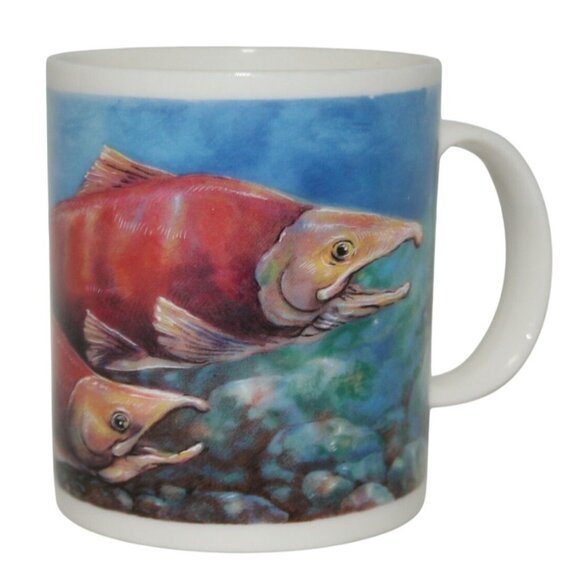Starbucks Other - Vintage Starbucks Sockeye Salmon Coffee Mug 1995 12 Oz Ceramic Collectible Cup